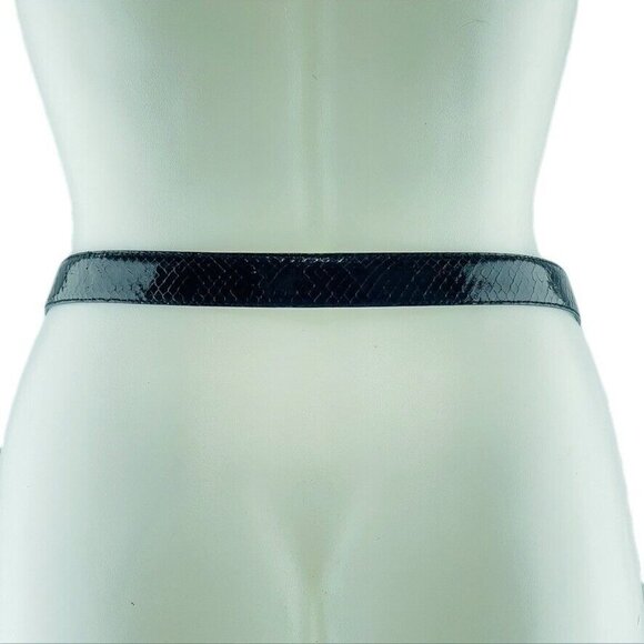 Morgan Taylor Black Patent Belt with Gold Art Deco Buckle